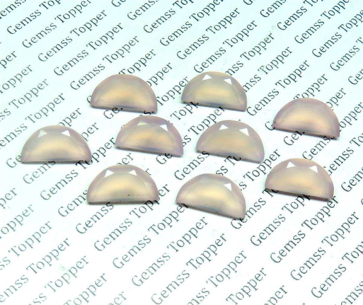 Rose Chalcedony 6x12 mm D Shape Faceted